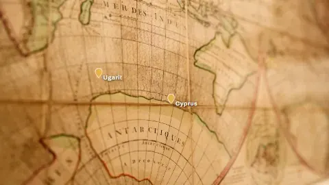 Map pins: The places a line names, pinned on a map